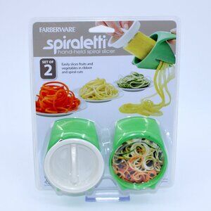 Farberware Classic Set of 2 Spiraletti Hand Held Spiralizers in Green